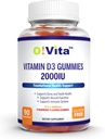 Vitamīns D3 Gumies 2000IU, 90 Ne-ĢMO, Vegan, un trīs Deliciously Flavored Gumies, 45 dienu piegādes
