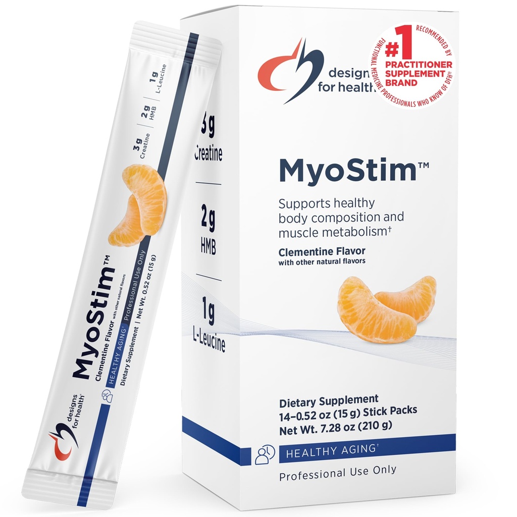 Dizainparaugi veselībai Myostim - HMB + kolagēna peptīdi Pulveris ar L-leicīnu + kreatīns, lai atbalstītu veselīgu novecošanu - Var palīdzēt Atturēties no vecuma, kas saistīts ar muskuļu zudums - Clementine-Flavored dzēriens (14 Stick iepakojumi)