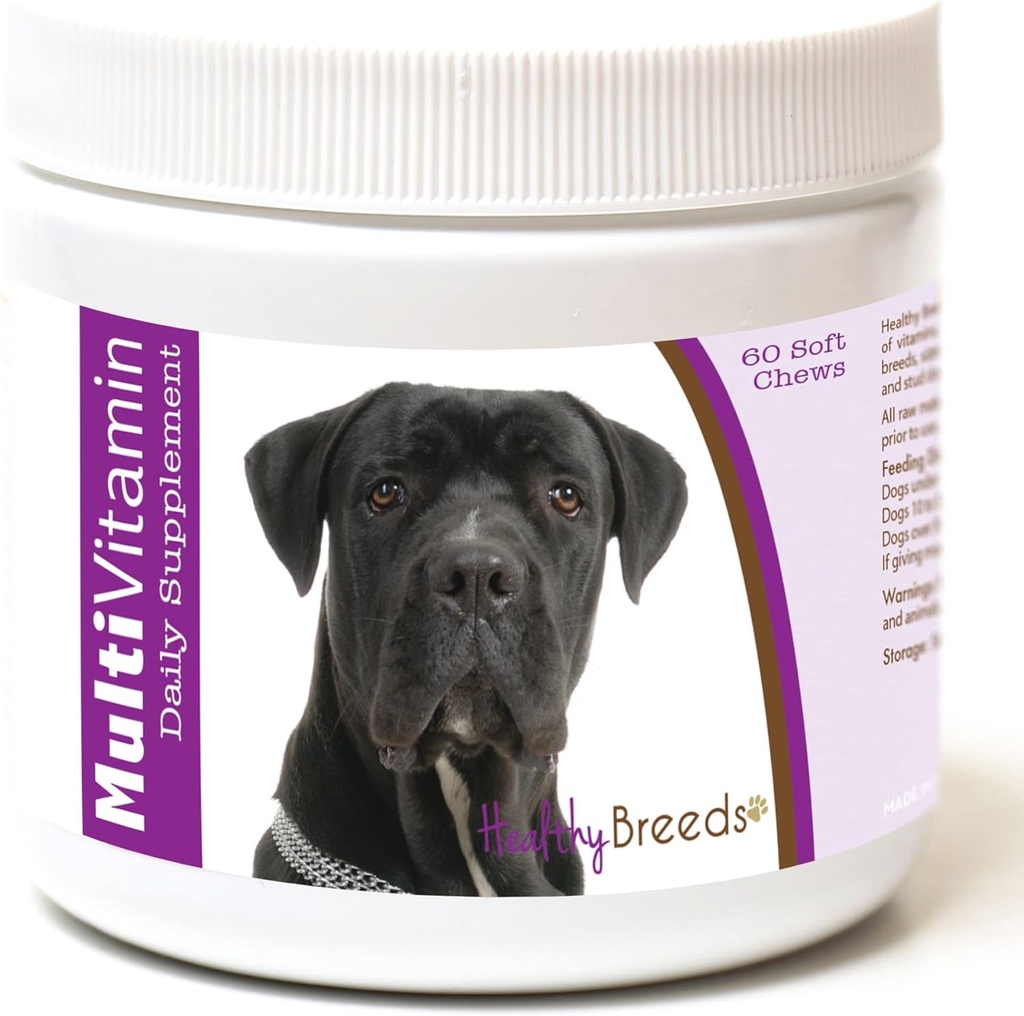 Veselīgas šķirnes Cane Corso Multi-Vitamin Soft Chews 60 Count