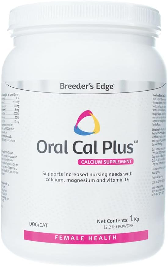 Revival dzīvnieku veselības šķirnes Edge oral Cal Plus pulveris, kalcija un vitamīna D3 Whelping Papildinājums Nursing suņiem un kaķiem, Atbalsta Veselīgi kauli, Zobi & Zīdīšana, 1kg
