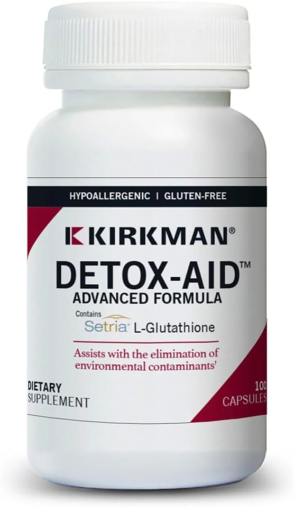 Kirkman - Detox-Aid Advanced Formula - 100 kapsulas - Antioksidantu atbalsts - palīdz noņemt toksīnus - hipoalerģisks