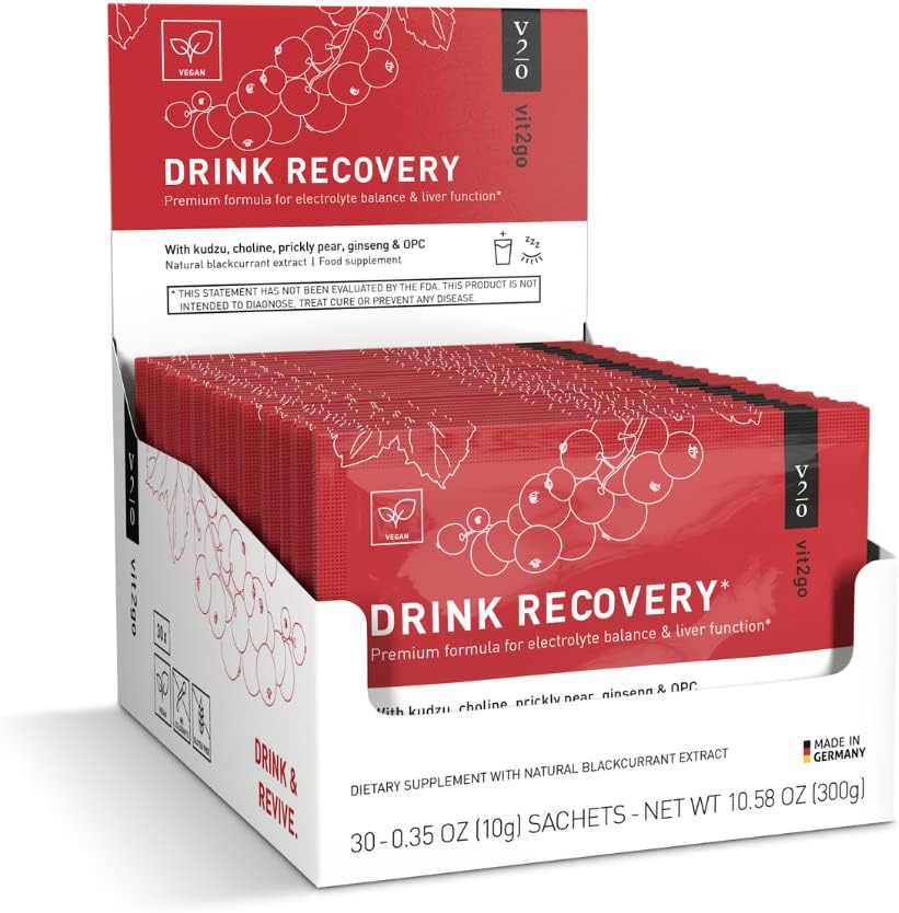 Dzert Recovery Elektrolīti Pulveris ar vitamīniem, Vegan Electrolyte paketes hidratācijai un aknu detox, upeņu Flavor (30 Maisījumi)