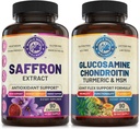 Pure Saffron ekstrakts & Advanced locītavu atbalsta bundle (Viena pudele katra). Atbalsta Mood, Energy Boost, vielmaiņas funkcija, un kopīgās veselības. USA Made.