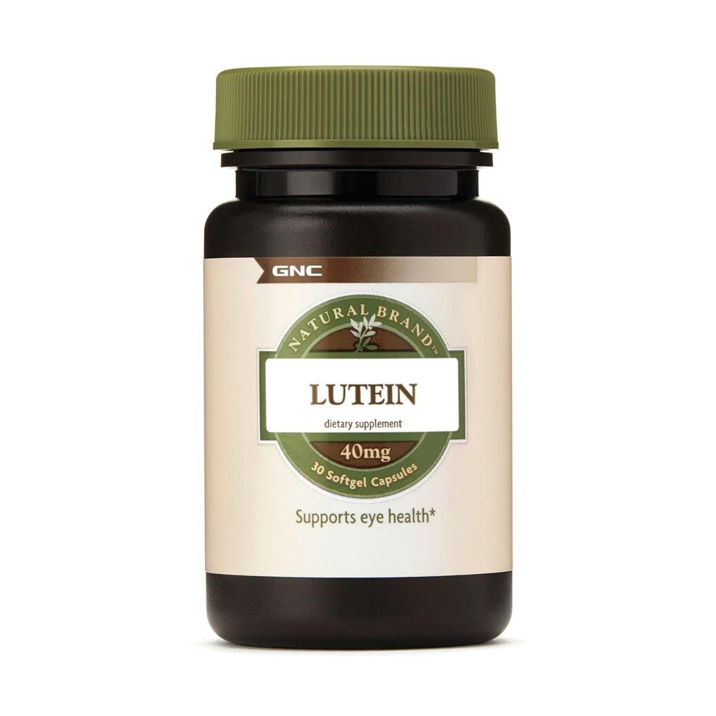 GNC Natural Brand Lutein 40mg, atbalsta acu veselību, 30 Softgels