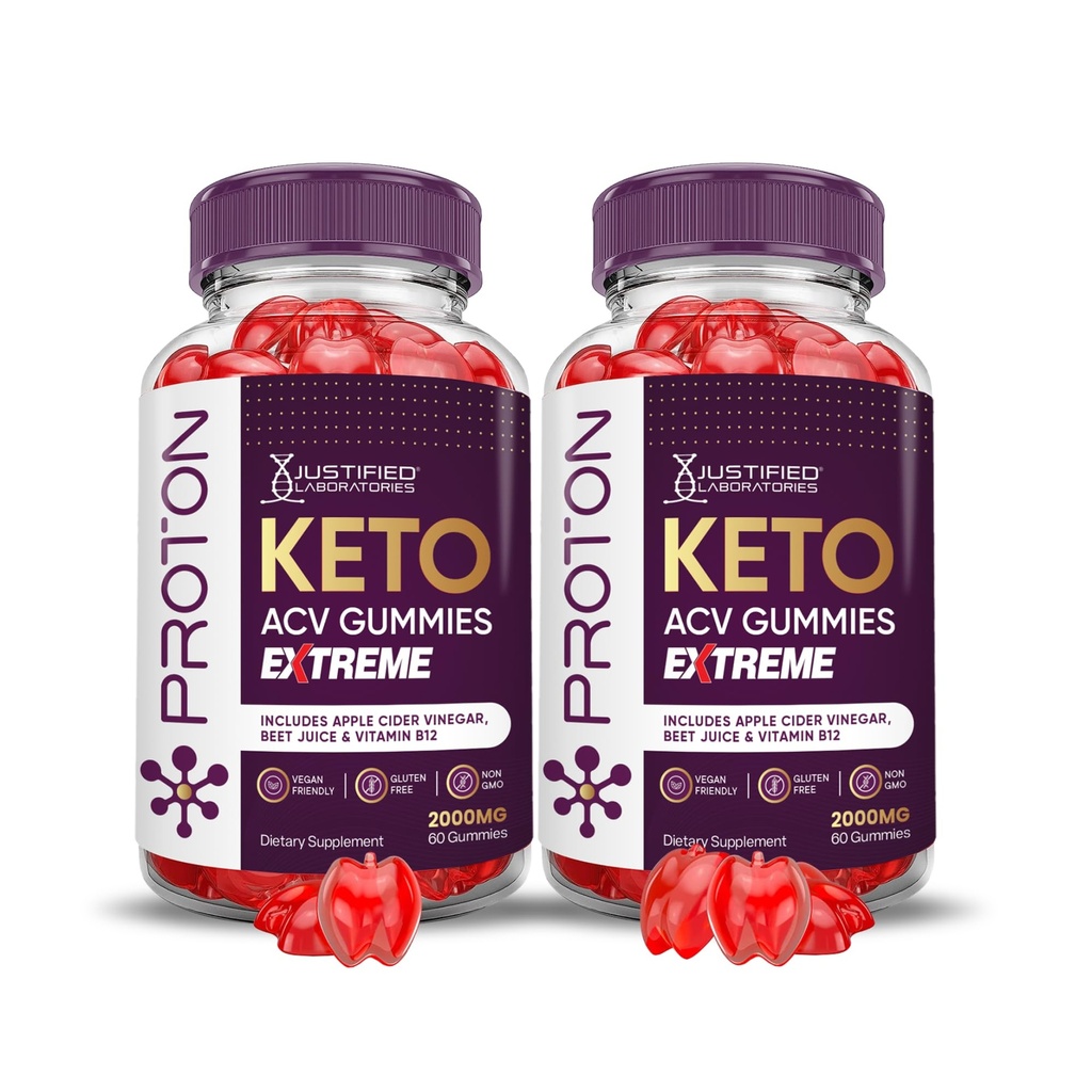 Attaisnotas laboratorijas (2 Pack Proton Protein Keto ACV Gummies Extreme 2000MG Proton Keto Gummies Apple Sidra Etiķis Formulēts ar granātābolu biešu sulas pulveris B12 Vegan Non GMO 120 Gumys