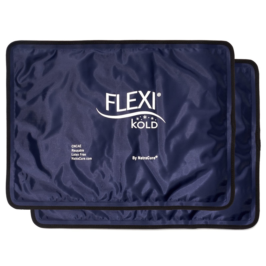 2 FlexiKold Gel ledus iepakojumi (standarts: 10,5" x 14,5") - atkārtoti lietojams auksts iepakojums traumām, muguras sāpju atvieglošanai, migrēnai Relief Pad, pēc operācijas, pēcdzemdību, galvassāpes, plecu daļa - 6300-KOLD 2PK