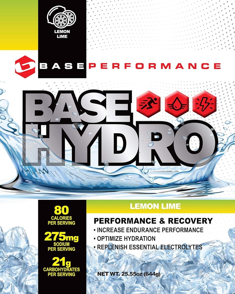 BASE Performance Hydro - Lemon Laizs - - 28 porcijas katrā videi draudzīgs melāru maisu -- Blend dekstroze, fruktoze, maltodekstrīns un būtiski elektrolītu.