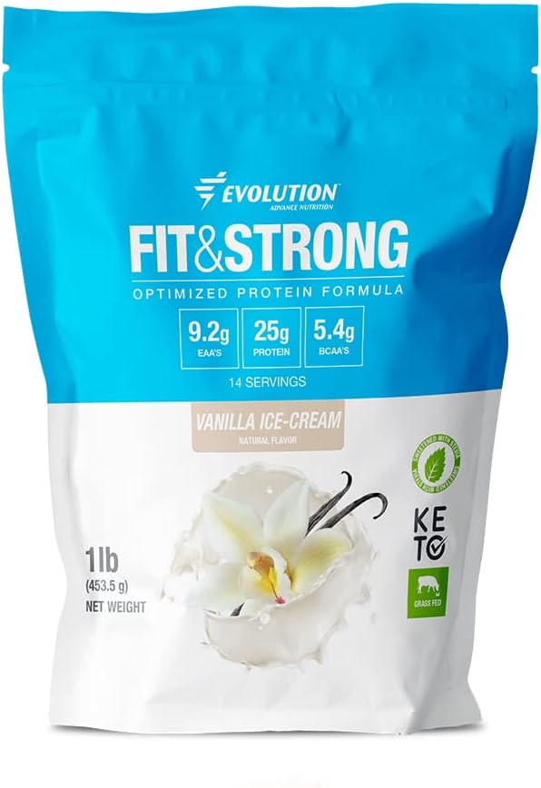 Evolution Advance Uzturs Zālaugu barošana 100% sūkalu olbaltumvielu pulveris – Pure Protein Pulveris ar BCAA, Quick Absorbing un ātri gremošanas optimālai muskuļu atgūšanai – 1 mārciņa (Vanilla)