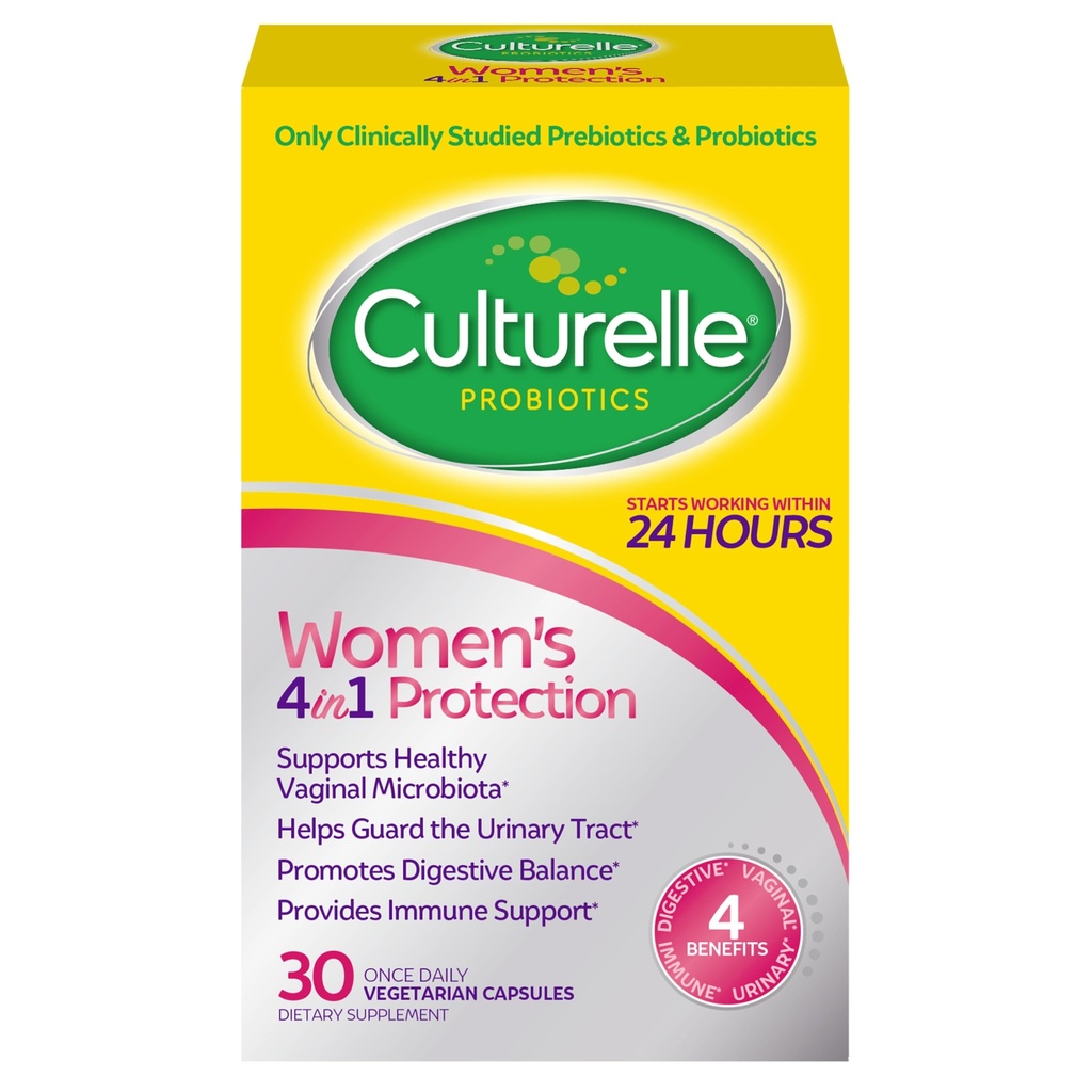 Culturelle Probiotikas sievietēm ar prebiotikām - 4-in-1 vaginālas, gremošanas, urīna un imūnās veselības - pH līdzsvars, uzpūšanās un gāzu atvieglojums - ikdienas Veģetārās kapsulas, ne-GMO - 30 Skaits
