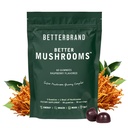 Betterbrand BetterMushrooms Nootrop Gumies - Atbalsts Labāka Gut veselība, Kognitīvā funkcija, Garīgā skaidrība ar 10 Funkcionālajām sēnēm - 60 Gumijas - Aveņu Flavor - Pack of 1
