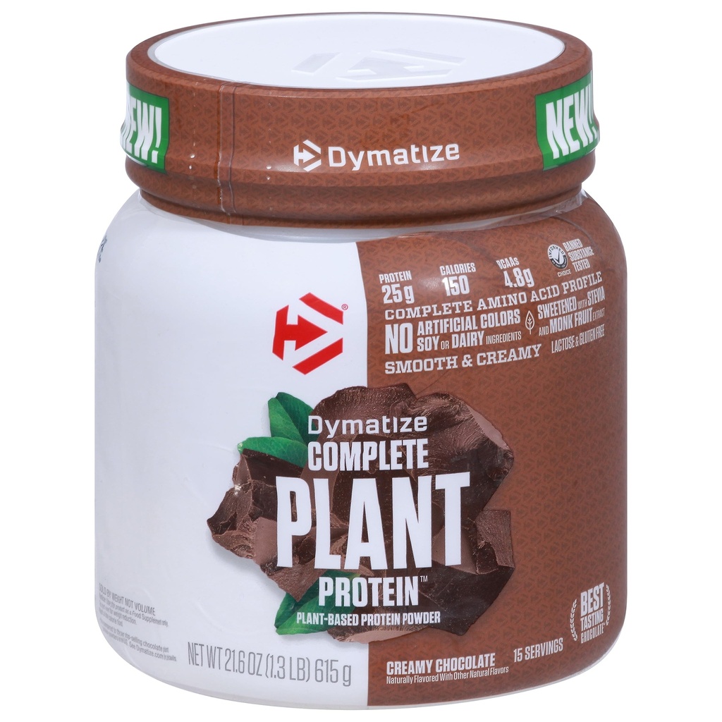 Dimatizēt Vegan augu proteīns, krēmveida šokolāde, 25g proteīns, 4.8g BCAAs, Complete Amino Acid Profile, 15 Servings