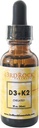 3Rock Essentials Vitamīni D3 K2 - Chelated Šķidrais Vitamīnu Papildinājums Drops - D3 vitamīns - K2 vitamīns - Atbalsts Kalcija Absorbcija Spēcīgi kauli Veselīga sirds - Vegāns - Bez lipekļa 1 Fl Oz