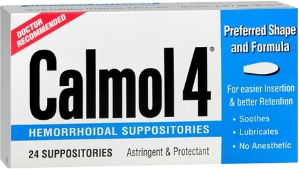 Calmol 4 Hemorrhoidal Krājumi 24 Katrs (iepakojums pa 3)