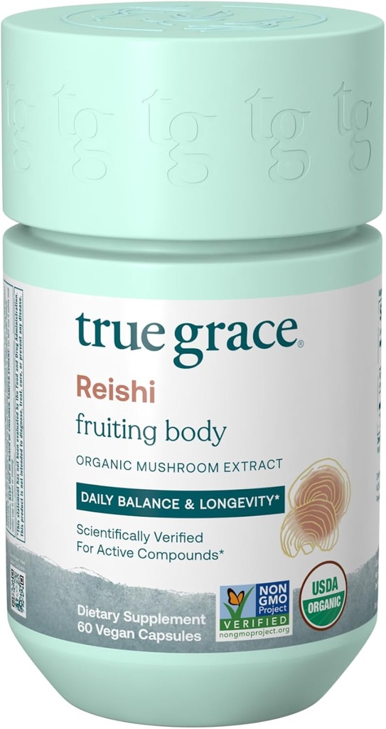 Patiesa Grace Sēņu Reiši Ikdienas Līdzsvars & Ilgums - 60 Skaitīt Kapsulas - Organic
