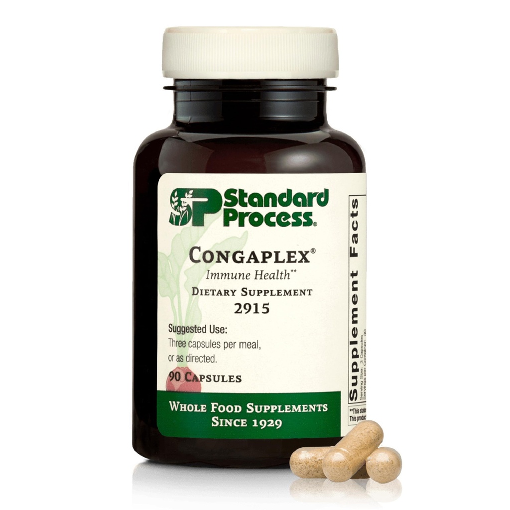 Standarta Process Inc. Congaplex, Thymus Gland atbalsta papildinājums, atbalsts Imūnveselība ar kalcija laktātu, magnijs, vitamīns C & vitamīns A, imūnās sistēmas atbalsts ar sēņu pulveri - 90 kapsulas