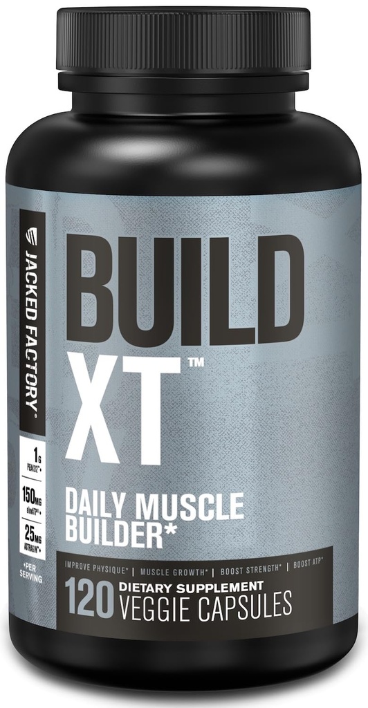 Jacked Factory Build-XT Daily Muskuļu celtnieks & Performance uzlabotājs - Muskuļu veidošanas papildinājums Muskuļu izturībai un augšanai 