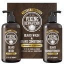 Viking Revolution Beard Wash un Beard Kondicionieris vīriešiem ar argana eļļu un Jojoba Oil - Beard Softener un stiprinātājs Beard Care Beard Shampoo un kondicionieris ar Beard Oil (17oz, Saldā tabaka)
