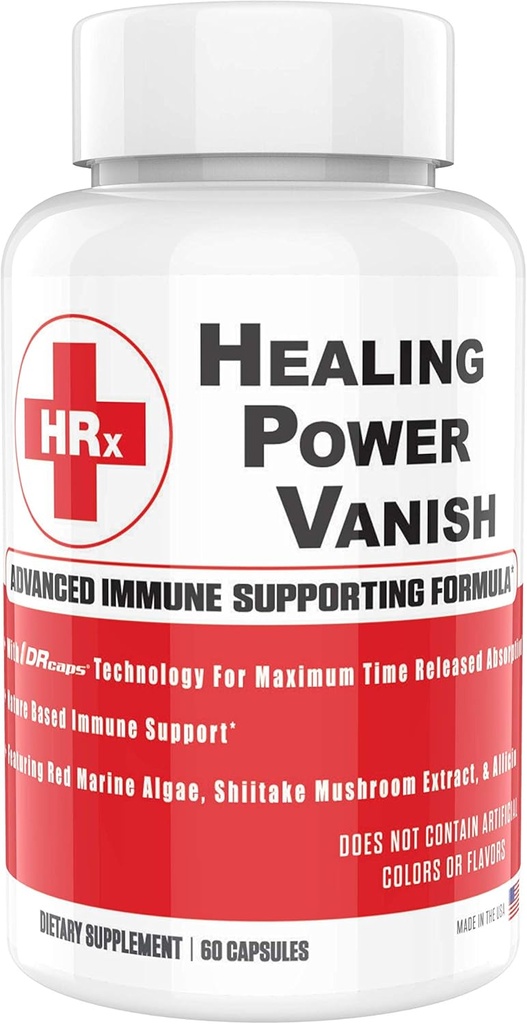 Herp Rescue Healing Power Vanish, Imūnatbalsts sievietēm, Sēņu papildinājums, Pure Shiitake Sēnes, Beta Glucan, Red Marine Algae, 60 kapsulas