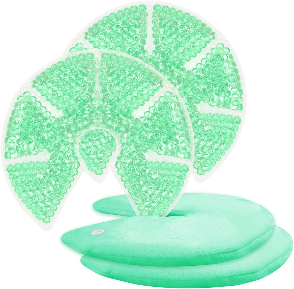 Karstā/aukstā krūtis Gel Bead Ledus pakas Krūts Dzesēšana/Heat Pads Reljef for Zīdīšanas periods, Nāsis Sāpes, Mastīts, Pietūkums, Piesārņojums, Piesārņoti Ducts  ; Palielināt Piena Let-Down & Production,2 Pack (Zaļš)