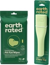 Zemes novērtētais tīrais un kalmais paka - ietver 70 bez smaržas Pet Eye Wipes & 1 lielu bagātināšanas rotaļlieta