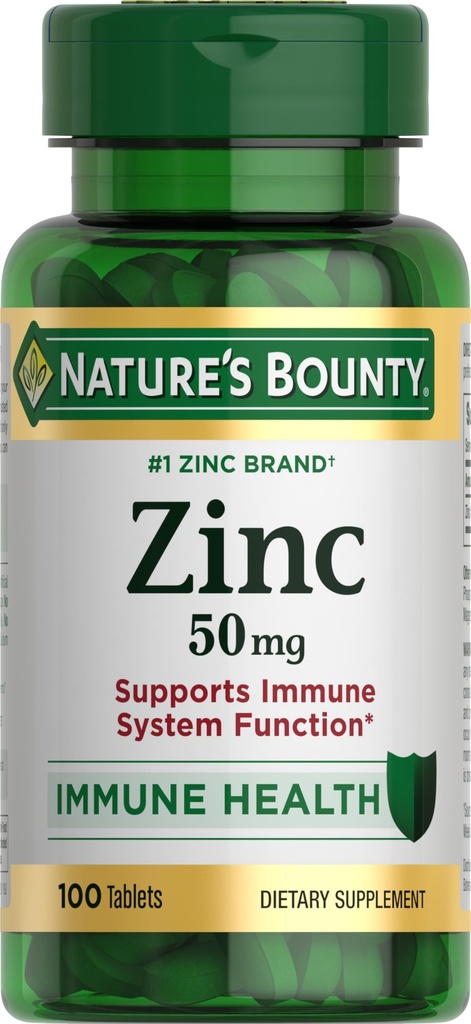 Nature's Bounty, Zinc 50mg, Immune System Skin and Antioxidant Health Support, 100 Count