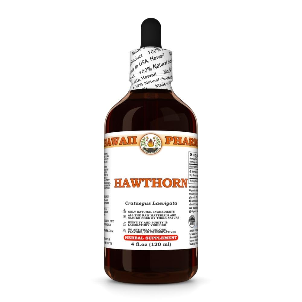 Howthorn ekstrakts, Tincture sirds labsajūtu, atbalsta cirkulācija, veicina Lipid balanss, Antioksidants bagāts, palielina imūno spēku - 4 fl.oz