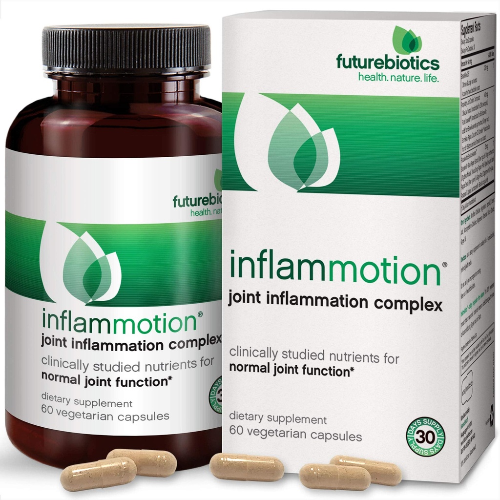 Futurebiotikas InflamMotion, locītavu iekaisums komplekss, 60 Vegetarian kapsulas