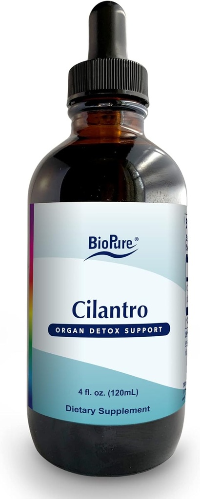 BioPure Cilantro augu pincture – spēcīgs botāniskais ekstrakts bagāts ar labvēlīgiem fitoelementiem un polifenolu savienojumi, kas atbalsta imūnās, detoksu tīrīšanu, Gut Health, & Overall Wellness – 4 fl oz