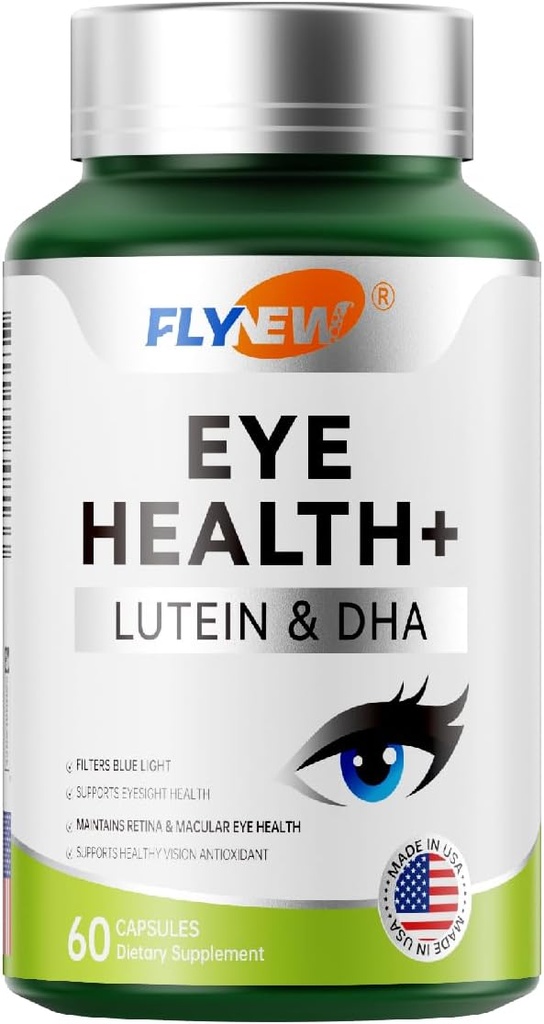 Acu veselības papildinājums, acu kopšana ar luteīnu un DHA, antocianīns Rich Blueberry Extract, Zeaxanthin no Marigold Flower Extract