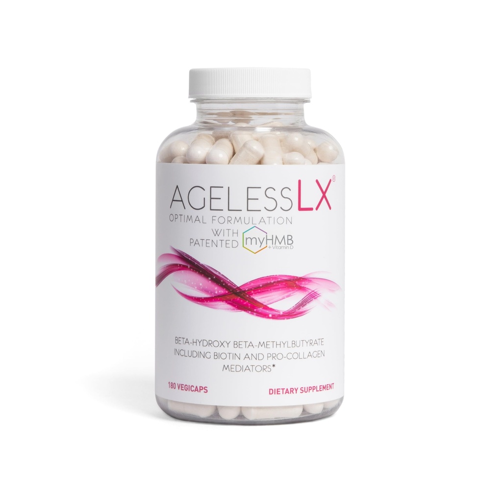 AgenlessLX HMB piedevas sievietēm - Kolagēna pastiprinātāja kapsulas - Anti-Aging for 40 + Lean Muscle Builder - Biotīns, vitamīns D3 K2 Papildinājums jauneklīgai ādai - 60 Kalpojumi