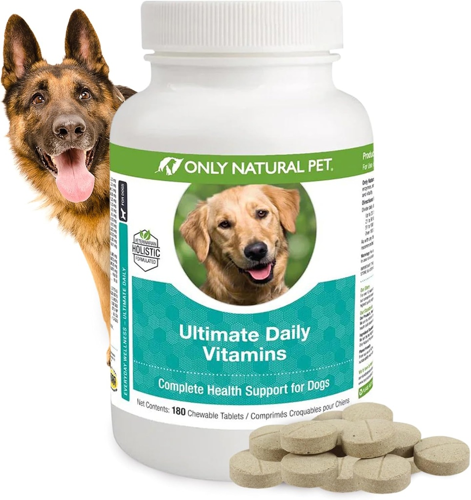 Tikai dabas Pet Ultimate Daily Vitamīni - Complete Multivitamīnu Papildinājums suņiem Līdzsvarota veselība & Vitalitāte - Senior Mazs un liels suņu pārtikas Imūnās gremošanas atbalsts -180 Soft košļājamās tabletes
