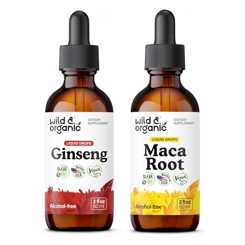 Wild & Organic Ginseng Tincture 2 fl oz & Maca Root Tincture 2 fl oz