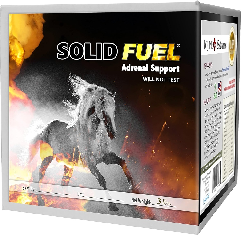 SOLID FUEL - Veiktspējas Zirgu papildinājums - Vitamīni, minerālvielas un aminoskābes virsnieru atbalsta un izturība