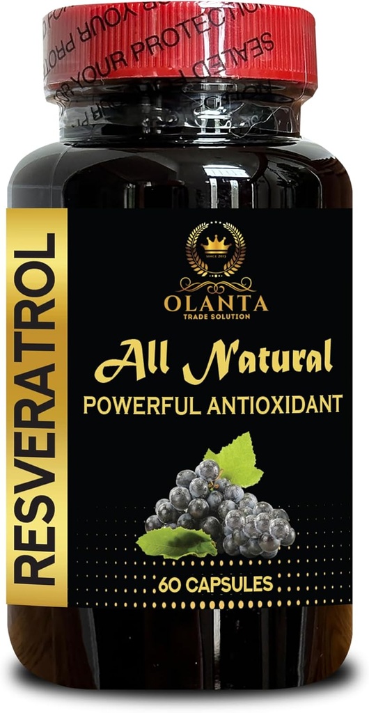 REVERATROLS Ekstrakts - Tīrs resveratrol antioksidants Papildinājums, resveratrols Papildinājums Menopause, Trans resveratrol Pulveris Organisks - 1 pudele 60 Kapsulas