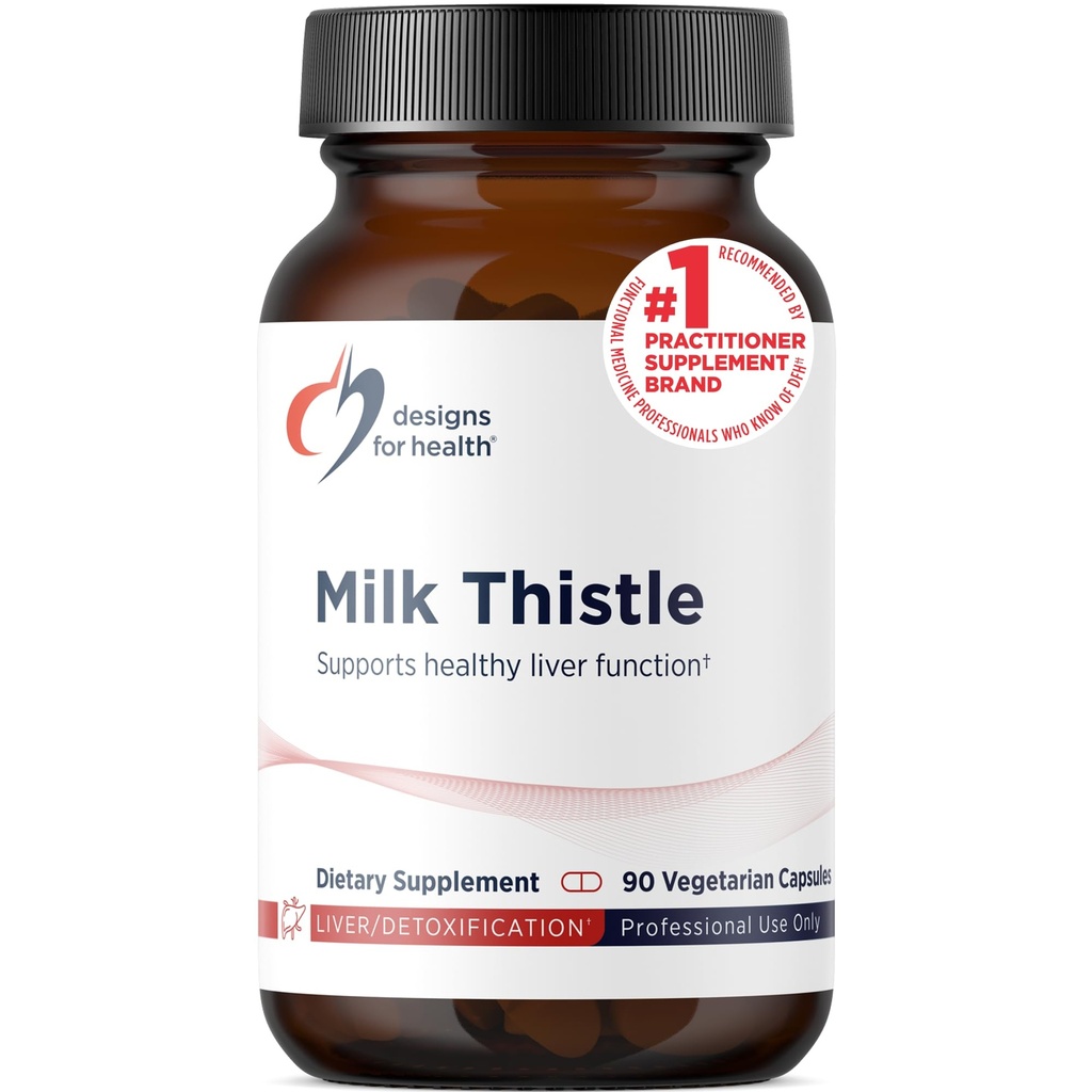 Designs for Health Milk Thistle Extract - augsti standartizēts 80% Silymarin no Milk Thistle Seed - Aknas + Detox atbalsta papildinājums ar saulespuķu Lecitīnu, lai uzlabotu Absorbciju (90 kapsulas)