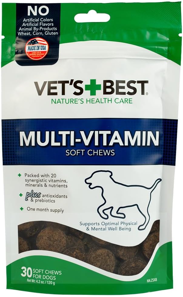 Vet labākais multi-vitamīnu Soft Chew Suņu papildinājumi - Vitamīni suņiem - Atbalsta suņi Fiziskā un garīgā veselība - 30 dienu piegādes