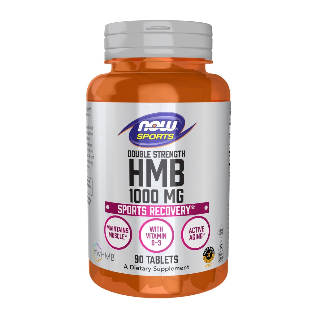 NOW Foods Sports Nutrition, HMB (β-hidroksiβ-metilbutirāts), Double Strength 1 000 mg, 90 tabletes
