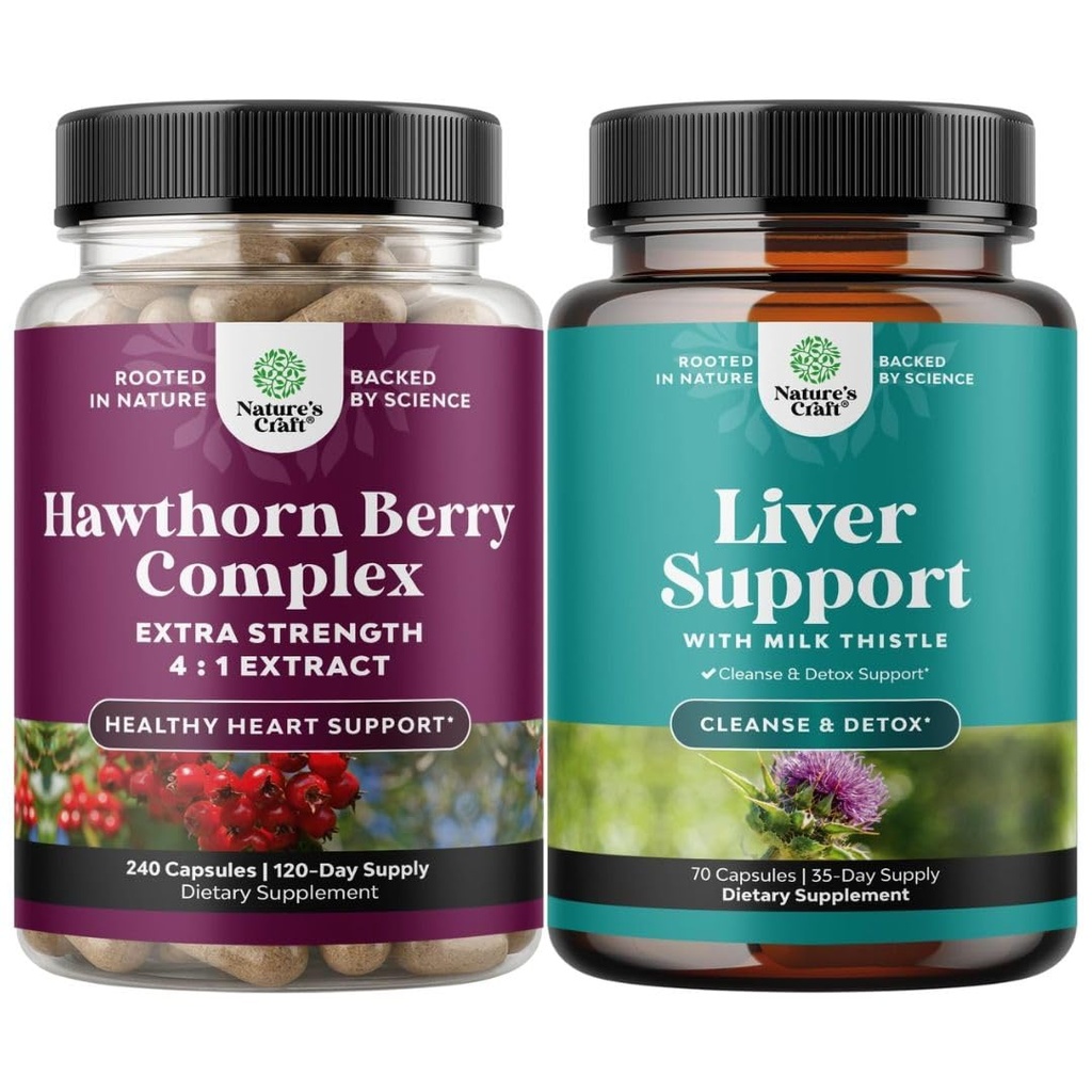 Papildu spēka bars Hawthorn Berry Capsules - ekstrakts Gremošanas un sirds veselības papildinājums un aknu tīrīšana un detox & remonts Formula - augu aknu atbalsta papildinājums