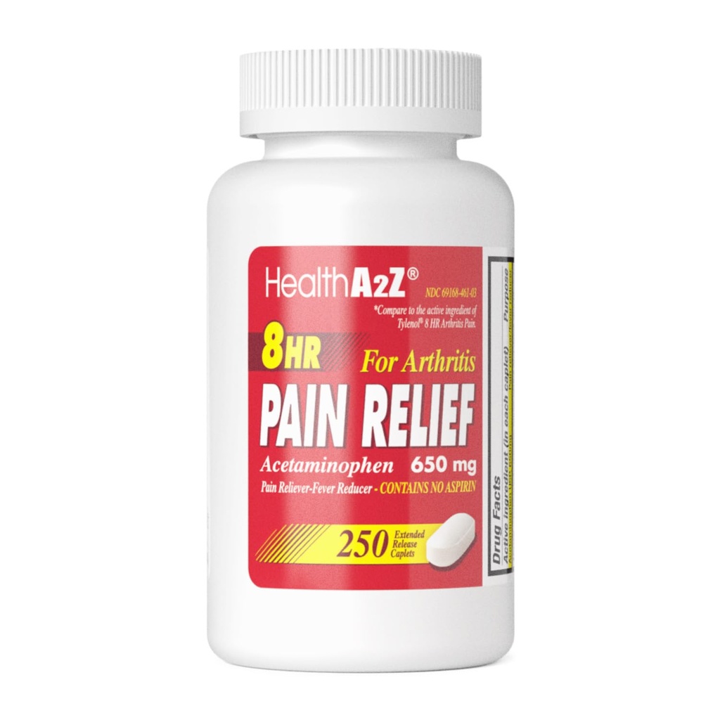 HealthA2Z® Pagarināts sāpju atvieglojums Acetaminofēns 650 mg             ; 8 Stundas 