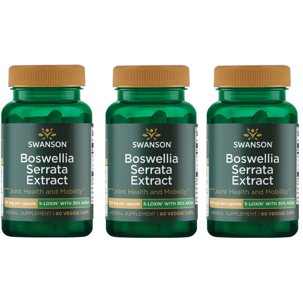 Swanson Boswellia Serrata Extract 125 mg 60 Veg Caps (3 iepakojumi)