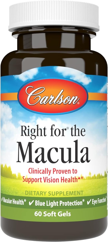 Carlson - tiesības uz Macula, klīniski pierādīts, lai atbalstītu redzes veselību, makulāra veselība, zilās gaismas aizsardzības un acu funkcija, 60 softgels
