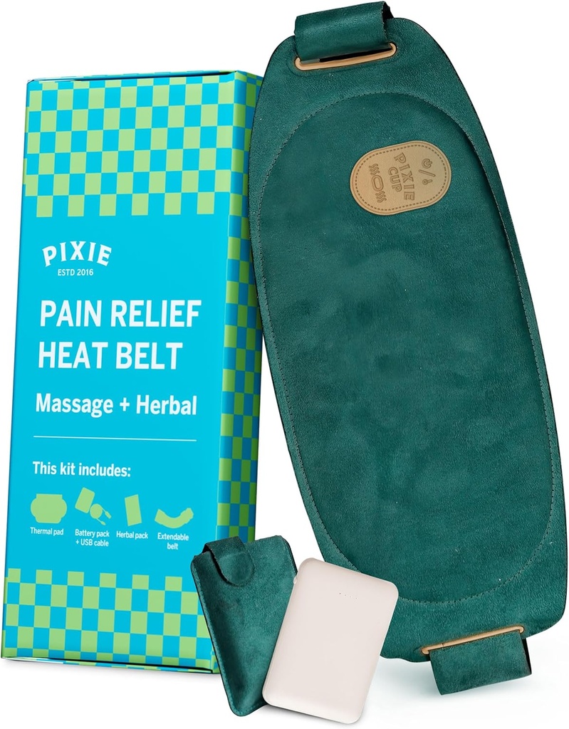Pixie Periods Apkures Pad Krampjiem - Thinnest Wearable Apkure Pad - Nemanāms Zem Apģērbiem - Labākā pārnēsājamā sāpju atvieglošanas Belt ierīce ar siltumu tirgū - stundas menstruālo sāpju atvieglojums