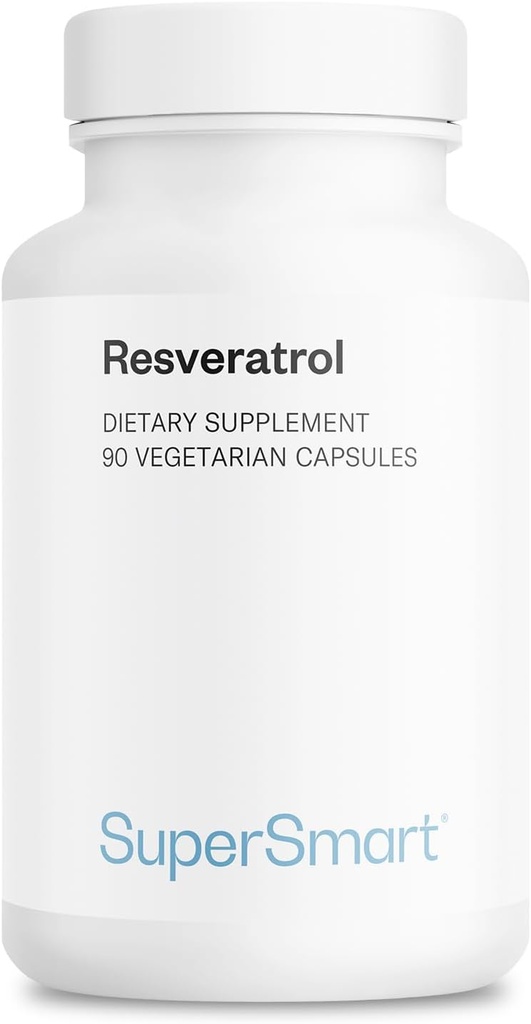 Supersmart - Resveratrol 40 mg dienā (Well-Tolerated) - Organic Red Vīnogu ekstrakts - Augstas potences Resveratrol Papildinājums - Nav GMO un Gluten Bezmaksas - 90 Veģetārās kapsulas