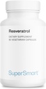 Supersmart - Resveratrol 40 mg dienā (Well-Tolerated) - Organic Red Vīnogu ekstrakts - Augstas potences Resveratrol Papildinājums - Nav GMO un Gluten Bezmaksas - 90 Veģetārās kapsulas