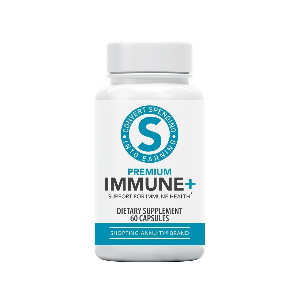 Iepirkšanās Annuity Brand Premium Imūnais + Formula - Imūnais atbalsts ar Reiši Sēnēm, Ehinācija, Amerikāņu žeņšeņs, C vitamīns un cinks - atbalsta Garīgo skaidrību un enerģijas līmeni (60 kapsulas)