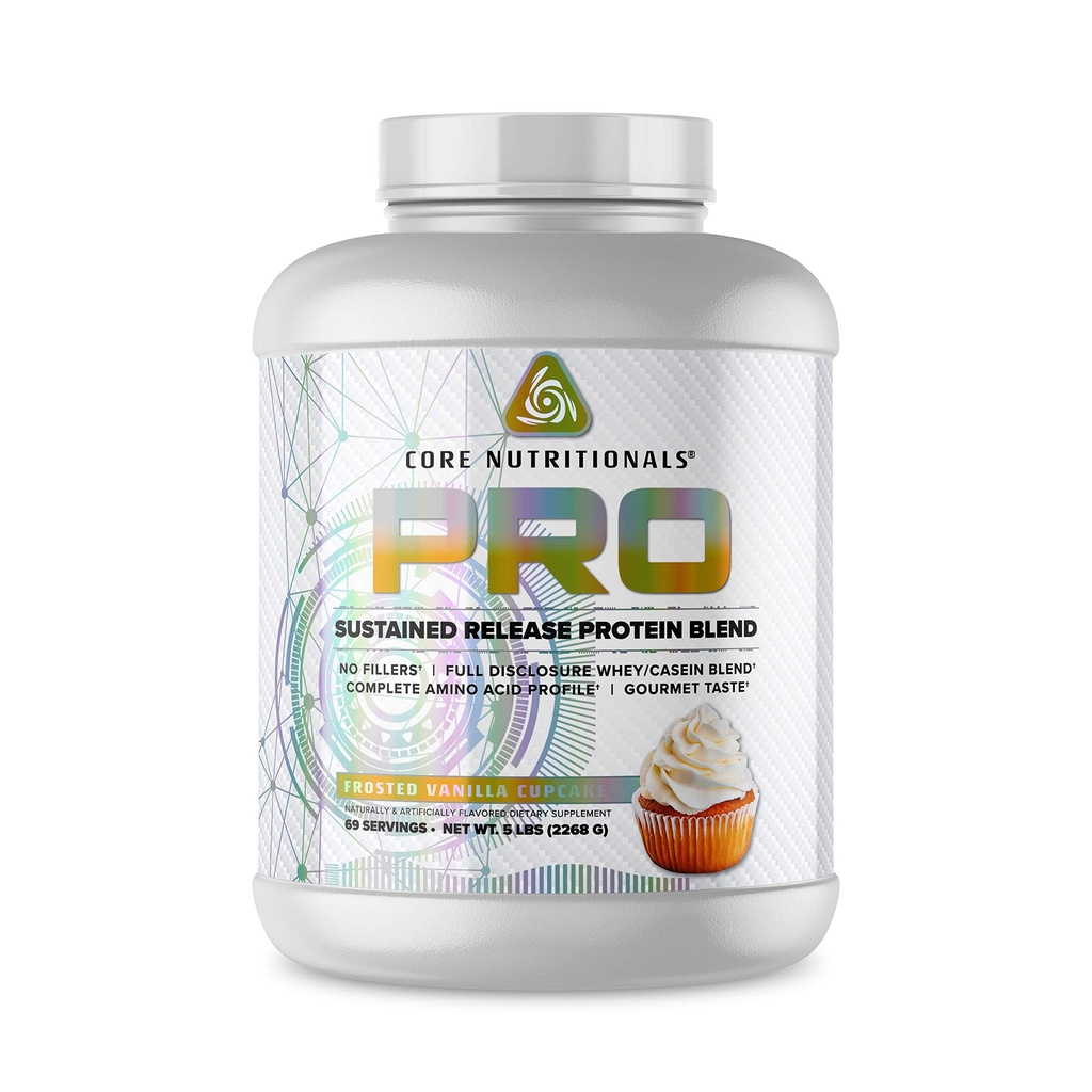 Core Nutritionals Pro ilgstošas iedarbības olbaltumvielu svece, gremošanas enzīmu svece, 25G proteīns, 2G ogļhidrāti, 69 Kalpotāji (Saldie Vanilla Cupcake)