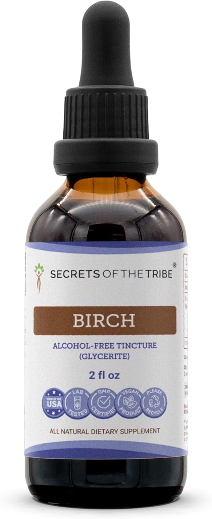 Trīsstūrveida bērza pincture šķidruma ekstrakta noslēpumi (Betula Pendula) Žāvētas lapas (2 FL OZ)