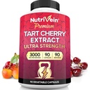 Nutrivein Premium Tart Ķiršu kapsulas 3000mg: Ultra Strength Tart Ķiršu ekstrakta papildinājums pēc-Athletic Recovery, Detox, Atpūta, & Mobilitāte