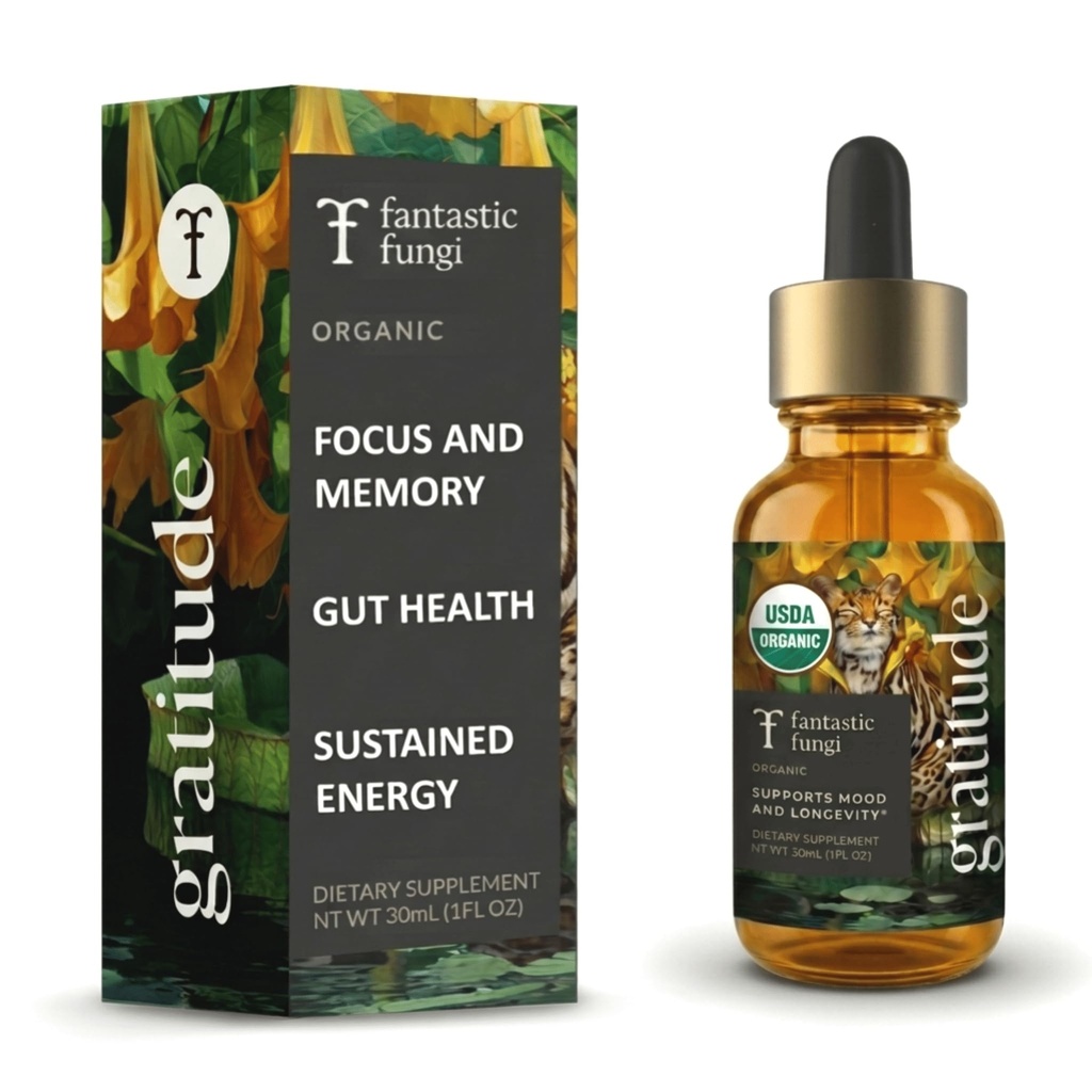 Fantastic Sēņu ekstrakts - 8-in-1 Organic Complex Sēņu Papildinājums ar Cordyceps, Reishi, Lion’s Mane, Chaga, Turkey Aste, Shiitake, Maitake & Tremella - Adaptogen Liquid Tincture, 1 fl oz